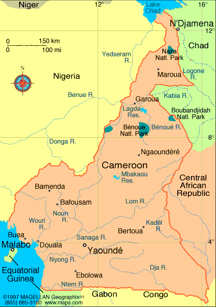 cameroon politic map